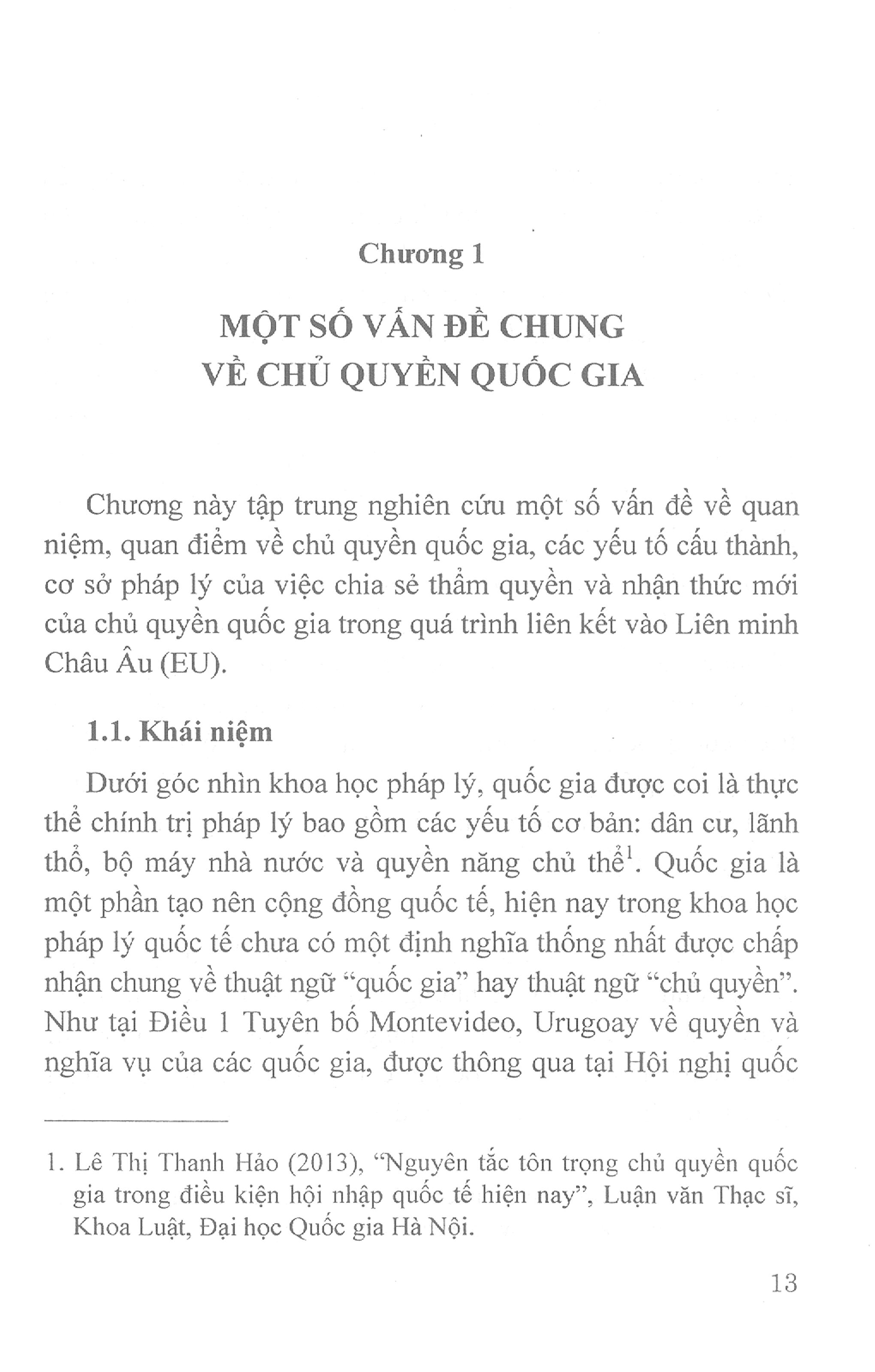 Chủ Quyền Quốc Gia Trong Quá Trình Hội Nhập Của Liên Minh Châu Âu (Sách chuyên khảo)