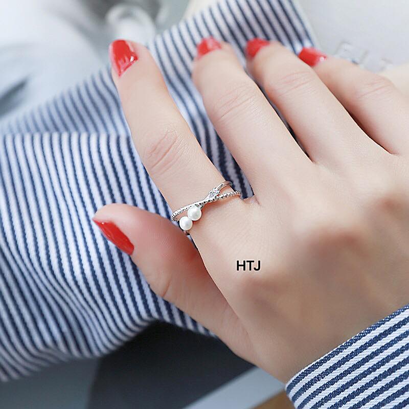 Nhẫn bạc nữ mặt trái tim chất liệu bằng bạc s925 MS0554