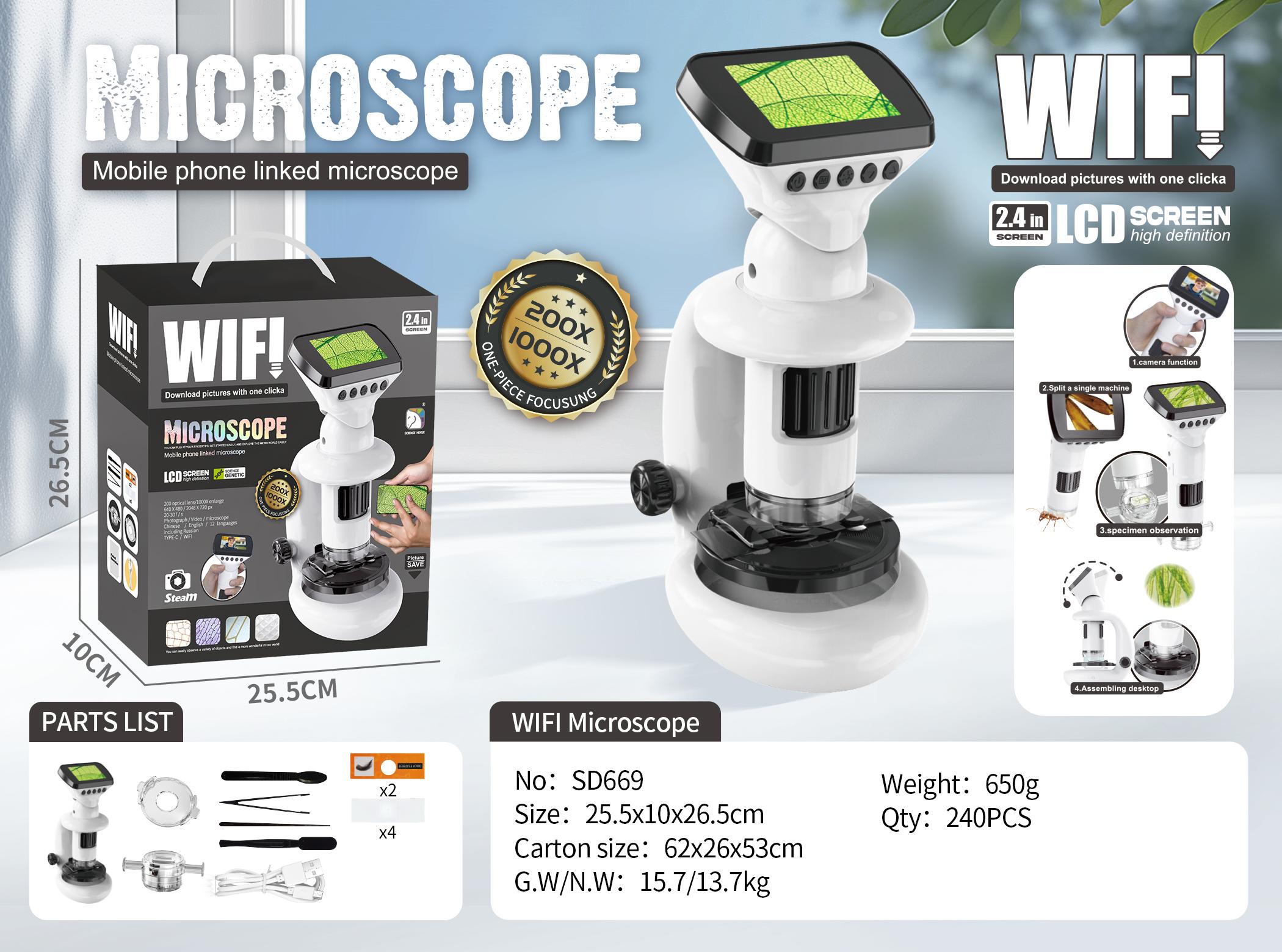 SCIENCE HORSE - SD669 - Kính Hiển Vi Điện Tử Wifi (STEAM)