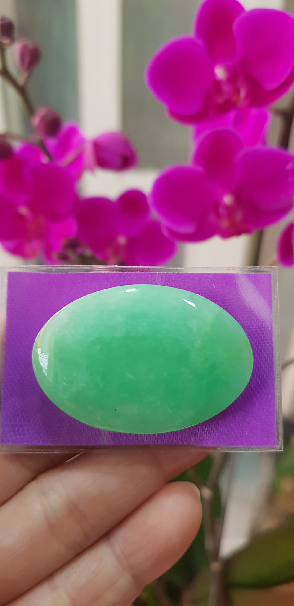 Mặt Lắc Tay Oval to đá ngọc cẩm thạch xanh tự nhiên Size đại Dài 42mm x ngang 28mm x dầy 4mm Nữ lên lắc tay vàng 1 mặt Oval to đẹp sang lắm món quà tặng Mẹ, tặng vợ người thân yêu ý nghĩa ạ
