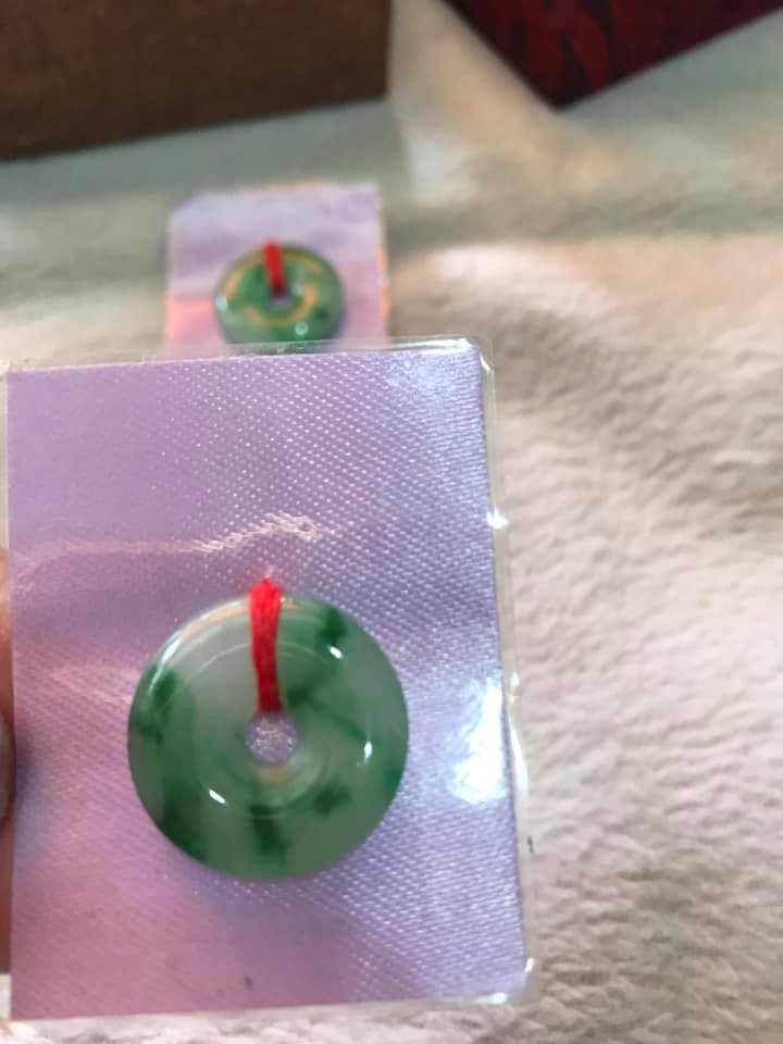 MẶT DÂY CHUYỀN ĐỒNG ĐIẾU ĐỒNG TIỀN Size NHỎ 21MM x DẦY 4MM 100% ĐÁ CẨM THẠCH TỰ NHIÊN MÀU XANH ĐẬM NHẠT BÓNG ĐẸP Ạ