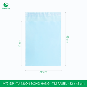 MT21DP - 32x45 cm  - Túi nilon gói hàng - 300 túi niêm phong đóng hàng màu xanh pastel