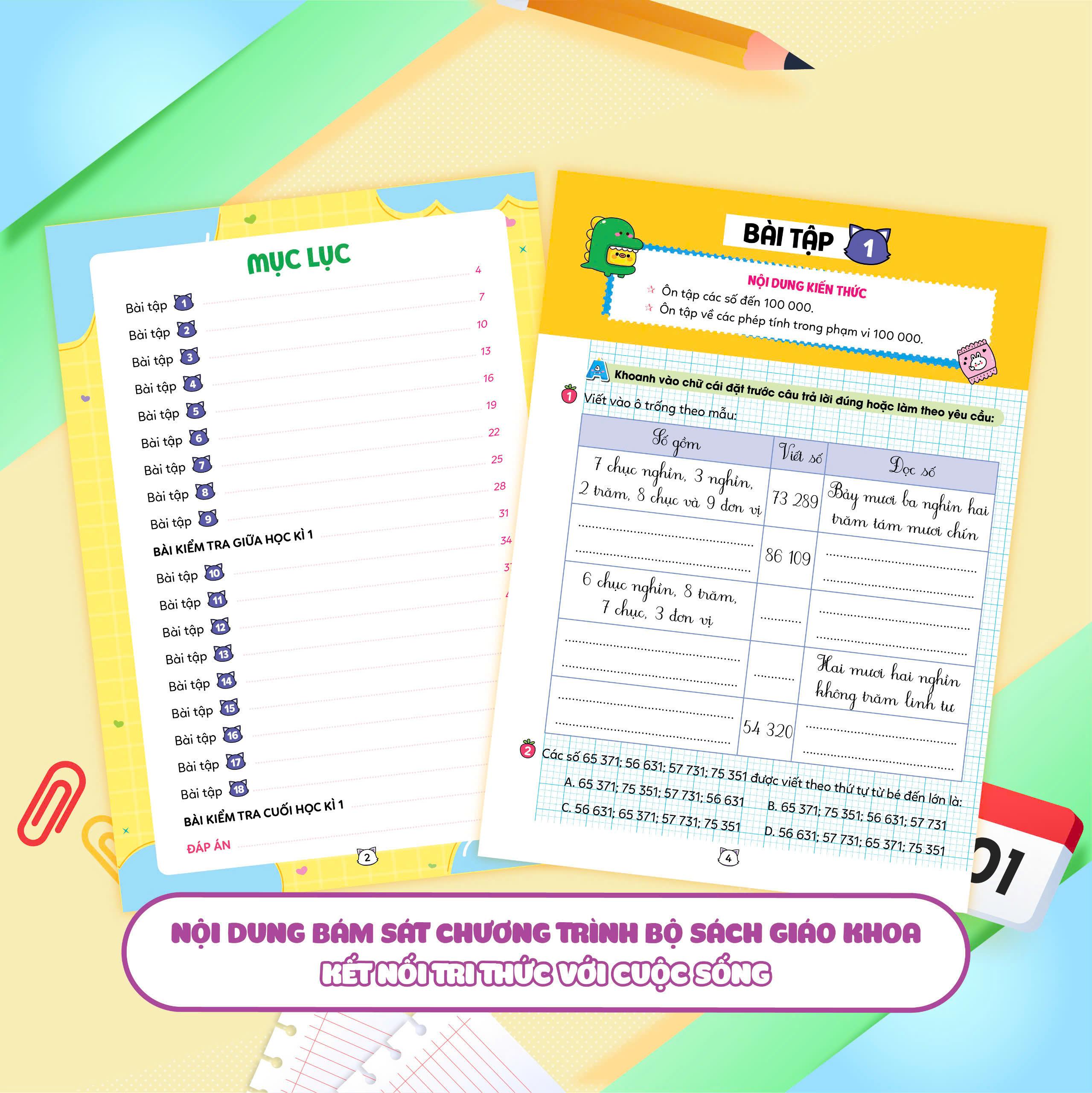 Sách - Vở Bài Tập Toán Tăng Cường Lớp 4 - Tập 1 (Theo Sách Giáo Khoa Kết Nối Tri Thức Với Cuộc Sống)
