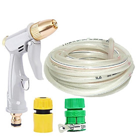 Rửa xe tưới cây Bộ dây và vòi xịt tăng áp lực nước 300% loại 25m cút nhựa,nối nhựa 206846