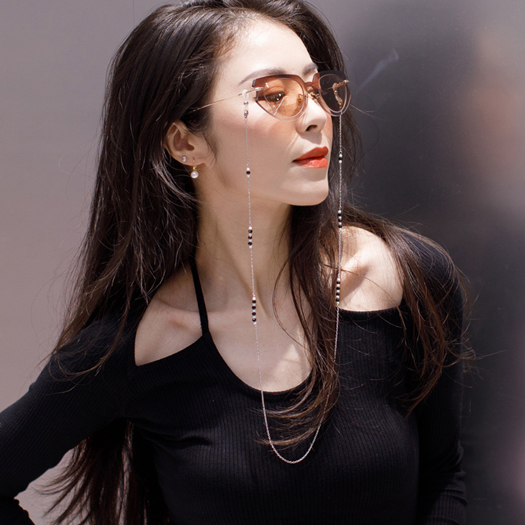 Dây kính hạt đen trắng mix phụ kiện kính dây đeo khẩu trang mặt nạ dây đeo airpod