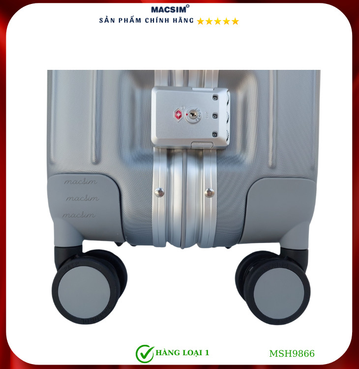 Vali cao cấp Macsim Hanke MSH9866 20 inch màu xám - Hàng loại 1