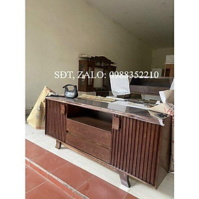 Kệ TiVi gỗ sồi hai màu óc chó và xoan đào.