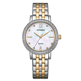Đồng Hồ Nữ Citizen Pin-Quartz Đính Đá Swarovski Dây Thép Không Gỉ EL3106-59D - Mặt Xà Cừ (31mm)