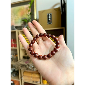 Vòng Gỗ Tử Đàn Ấn 10li - Vòng đeo tay Cao Cấp Tiểu Diệp Lá Nhỏ Kim Sa Nhiều Sao Phong Thủy