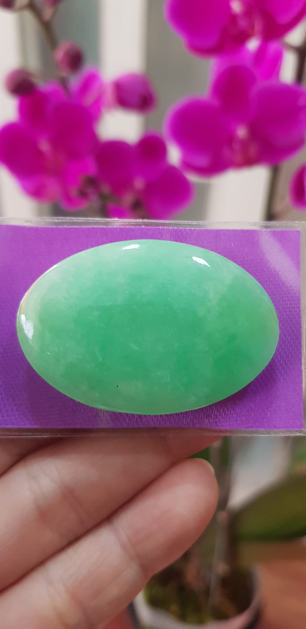 Mặt Lắc Tay Oval to đá ngọc cẩm thạch xanh tự nhiên Size đại Dài 42mm x ngang 28mm x dầy 4mm Nữ lên lắc tay vàng 1 mặt Oval to đẹp sang lắm món quà tặng Mẹ, tặng vợ người thân yêu ý nghĩa ạ
