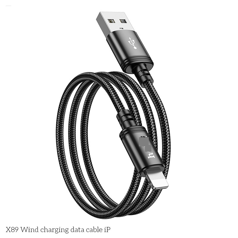 Cáp sạc nhanh X89 dành cho iphone vải dù hợp kim nhôm cao cấp dài 1M ( hàng chính hãng)