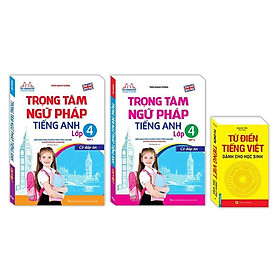 Sách - Trọng Tâm Ngữ Pháp Tiếng Anh Lớp 4 - Combo 2 Tập + Từ Điển Tiếng Việt Dành Cho Học Sinh - Khổ Nhỏ - Minh Thắng