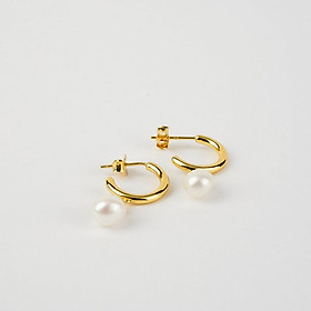 Bông Tai Ngọc Trai FW Thiết Kế UK Style (Open Back Pearl) - MOOON Jewelry