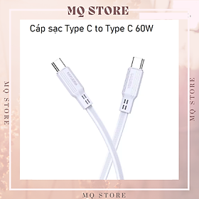 Cáp sạc Kaku PD 60W Type-C to Type-C, truyền dữ liệu, dây cao su PVC chống rối, đô dài 1m ( hàng chính hãng)