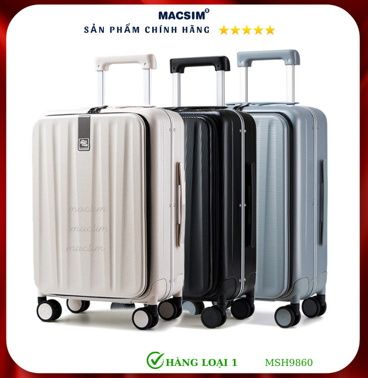 Vali cao cấp Macsim Hanke MSH9860 24 inch- Hàng loại 1 màu trắng