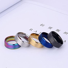 Nhẫn nam trơn vuông nhiều màu cao cấp thời trang thép không gỉ trangsucpt Cao Su Voi
