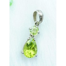 Mặt dây chuyền đá Peridot xanh lá tự nhiên kiểu giọt nước