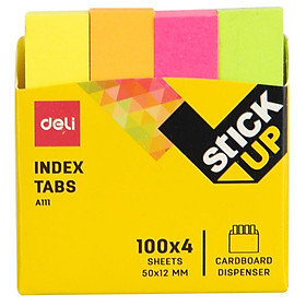 DELI EA11002 Giấy Phân Trang 4 Màu-Túi Treo (12C/H)