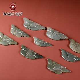 Mặt dây chuyền hình bướm đá cẩm thạch type A chất nếp băng 36x18mm mệnh hỏa mộc - Ngọc Quý Gemstones