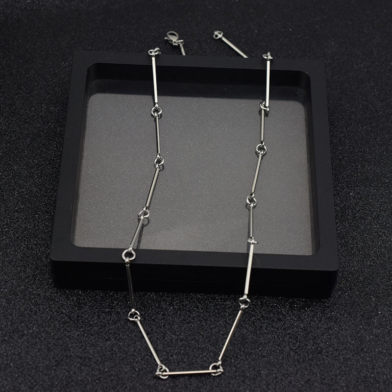 Vòng cổ bằng thép không gỉ phần thanh dài chuỗi vòng cổ xương đòn unisex