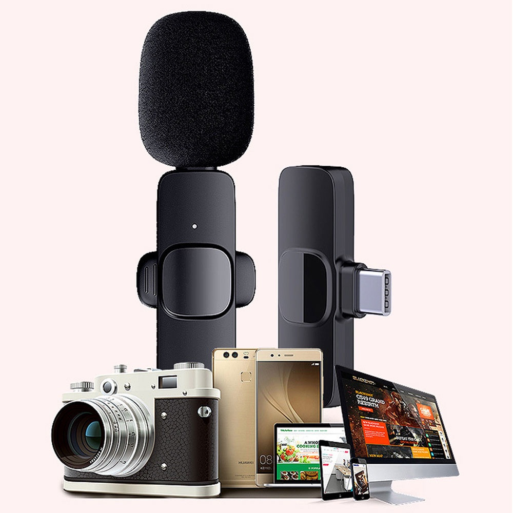 Micro Thu Âm không Dây Dành cho điện thoại Android Cổng Type C , máy tính bảng chất lượng cao Hỗ Trợ Quay Video Livestream - hàng nhập khẩu