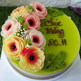 Bộ 3 khuôn silicon làm bánh, rau câu hoa hồng trà Nhật, hoa anh túc và lá loại 8 cm - Mã số 1119