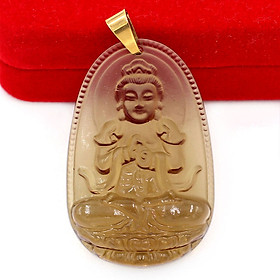 [Tuổi Mùi, Thân] Mặt Dây Chuyền Phật Đại Nhật Như Lai Đá Obsidian Size Nhỏ 3.6cm & Size Lớn 5cm - Tặng Kèm Móc Inox - Phong Thủy 868 - May Mắn - Bình An
