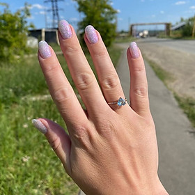 Nhẫn vàng 14KR đính đá Sky Topaz - MOON Jewelry