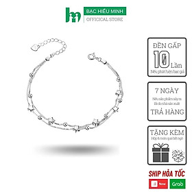 Lắc Tay Nữ Bạc Hiểu Minh LTU412 bạc ý ngôi sao kép