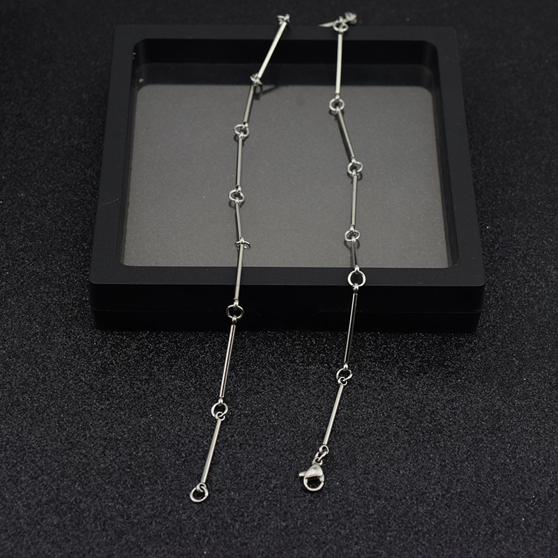 Vòng cổ bằng thép không gỉ phần thanh dài chuỗi vòng cổ xương đòn unisex