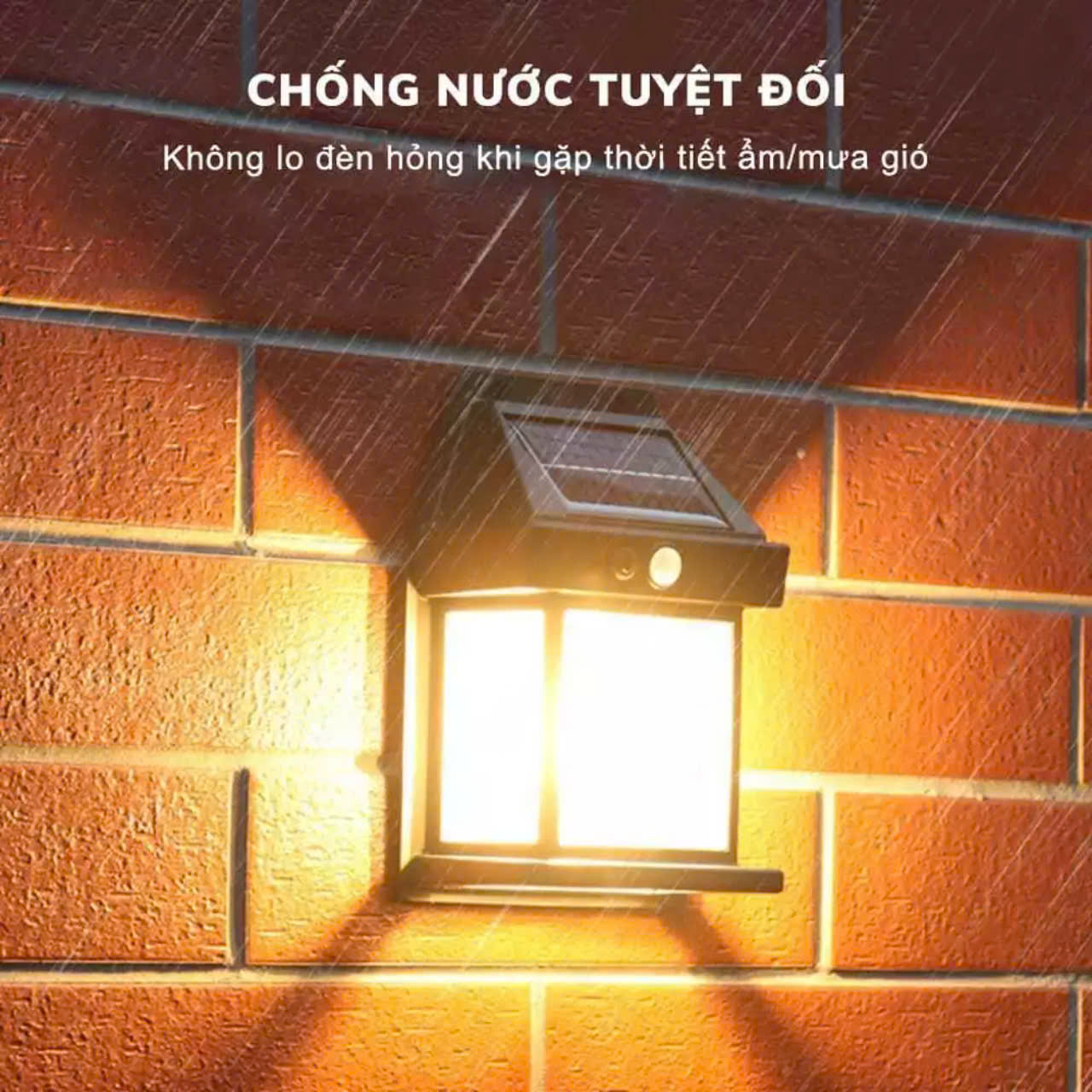Đèn sân vườn năng lượng mặt trời cảm biến chuyển động, cảm biến ánh sáng tự động bặt tắt, đèn mặt trời 3 chế độ