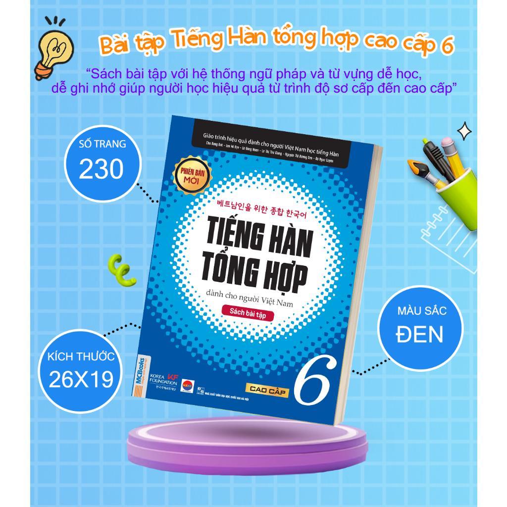 Sách - Bài Tập Tiếng Hàn Tổng Hợp Cao Cấp 6 - MCBooks