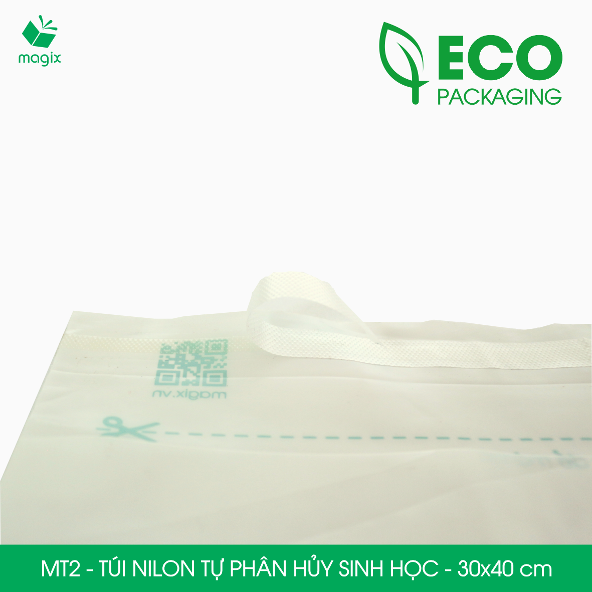 MT2 - 40x30 cm - 500 Túi nilon (tự phân hủy sinh học) đóng hàng