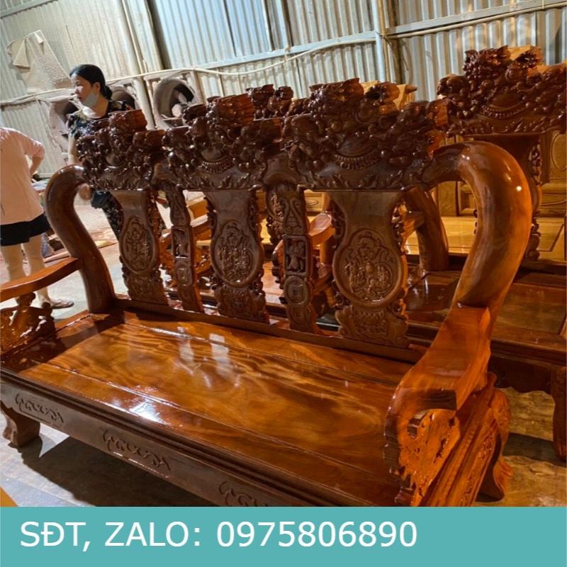 Bộ ghế sofa gỗ sồi 2m7 x 2m Nội thất phòng khách