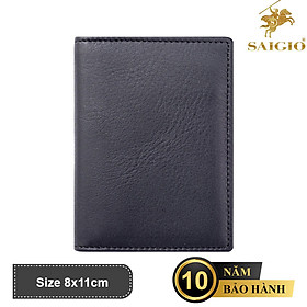 Ví Đựng Thẻ ATM Mini, Da Bò Mềm Mại GUNSET, Da Thật 100%, Thiết Kế Hiện Đại, Nhiều Ngăn Tiện Dụng, Đựng Thẻ Ngân Hàng, Danh Thiếp, Căn Cước, Hình Lưu Niệm, Dáng Đứng - Gập 2 - Hàng Chính Hãng SAIGIO