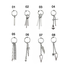 Khuyên tai hoa tai nam nữ unisex cá tính titan thép không gỉ 1 CHIẾC