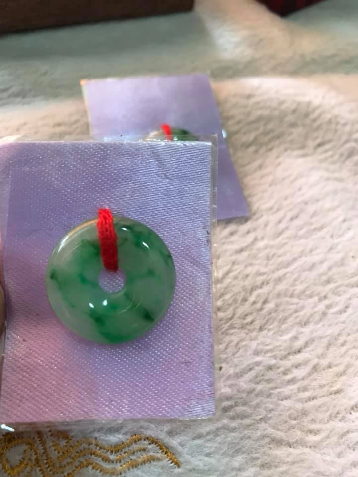 MẶT DÂY CHUYỀN ĐỒNG ĐIẾU ĐỒNG TIỀN Size NHỎ 21MM x DẦY 4MM 100% ĐÁ CẨM THẠCH TỰ NHIÊN MÀU XANH ĐẬM NHẠT BÓNG ĐẸP Ạ