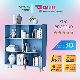 Giá sách bằng gỗ trang trí gia đình SMLIFE Brodeur