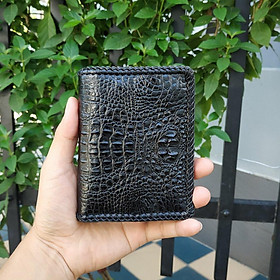 Bóp Nam Da Cá Sấu Nguyên Con 2 Mặt. THIẾT KẾ VÍ DÁNG ĐỨNG SANG TRỌNG