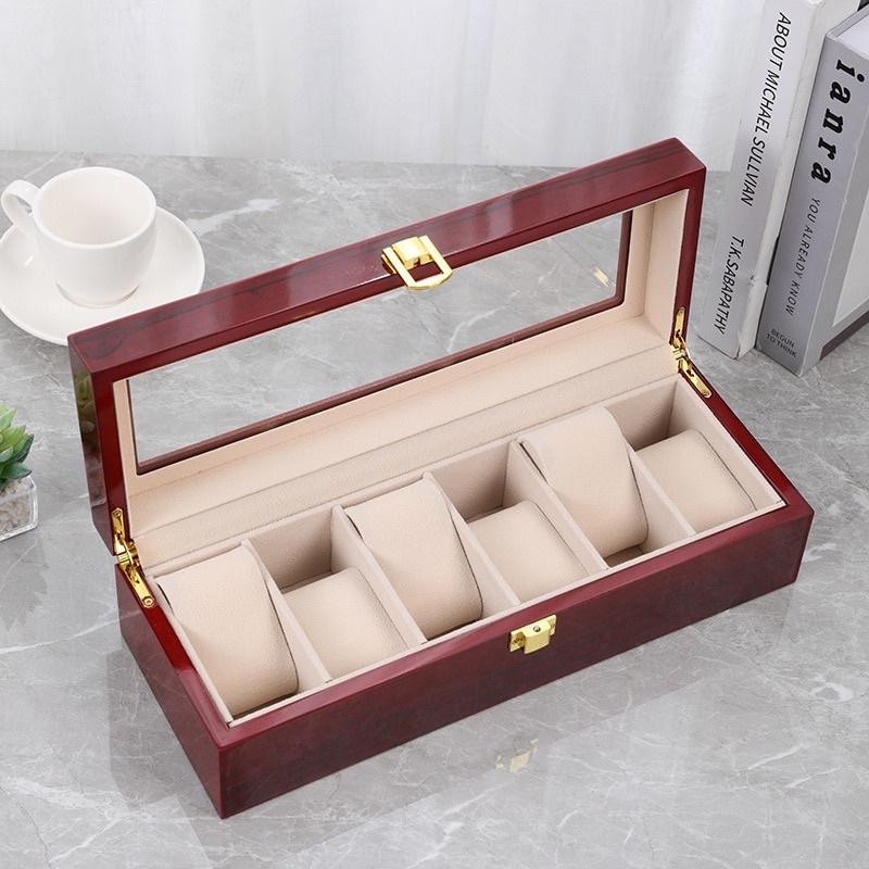 Hộp đựng đồng hồ vỏ da cao cấp có khoá thiết kế tinh tế nhỏ gọn