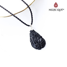 Mặt dây chuyền nữ hoàng hồ ly đá tourmaline đen 33x21mm mệnh thủy mộc - Ngọc Quý Gemstones