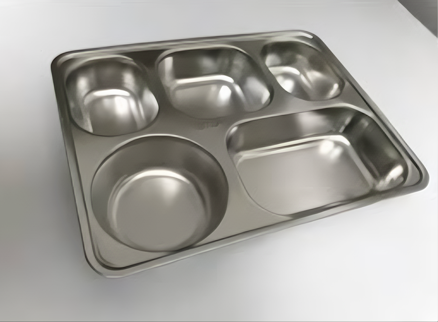 Khay đựng cơm KG83 5 ngăn chất liệu inox 36x26cm
