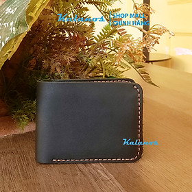 Ví nam nhỏ gọn handmade màu đen  đựng tiền da bò cao cấp Kalanos KBN820-Den1