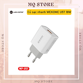 Củ sạc nhanh 18W WEKOME WP-U57 QC 3.0 tối đa 18W ( hàng chính hãng)