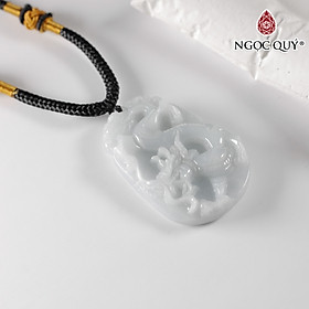 Mặt dây chuyền đá cẩm thạch khắc rồng 44x29mm mệnh hỏa mộc - Ngọc Quý Gemstones