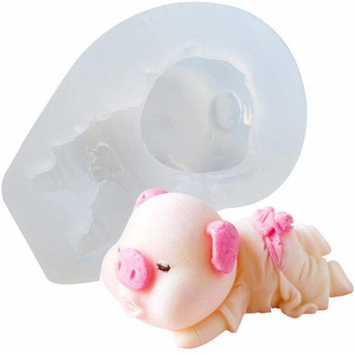 Khuôn silicon làm bánh bao, bánh trôi nước, rau câu, socola, làm kem heo con tắm tiên – Loại 7 cm - Mã số 1014