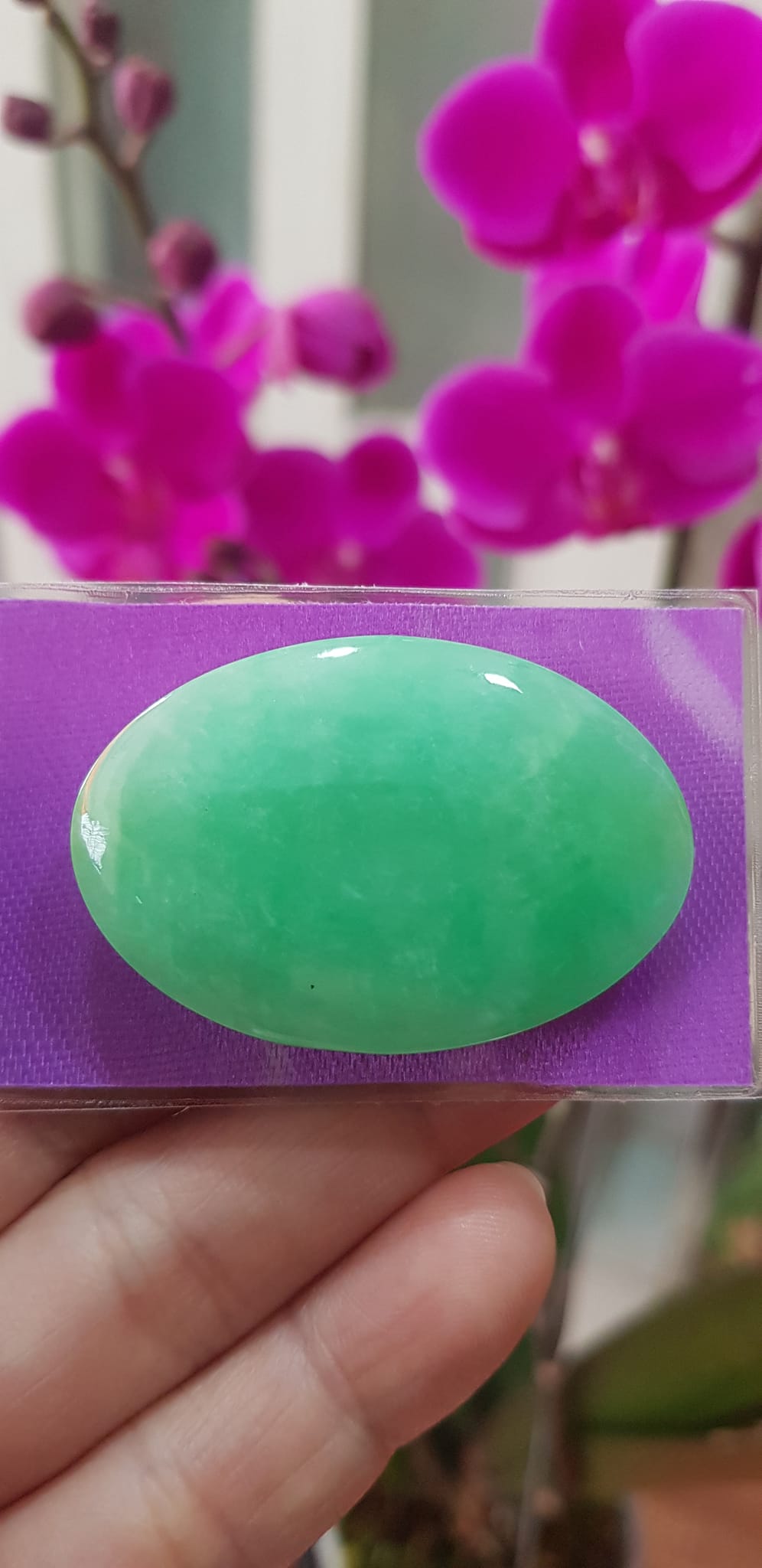 Mặt Lắc Tay Oval to đá ngọc cẩm thạch xanh tự nhiên Size đại Dài 42mm x ngang 28mm x dầy 4mm Nữ lên lắc tay vàng 1 mặt Oval to đẹp sang lắm món quà tặng Mẹ, tặng vợ người thân yêu ý nghĩa ạ