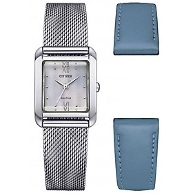 Đồng Hồ Citizen Nữ Dây Kim Loại Máy Eco-Drive EW5590-62A - Mặt Trắng (Hãng Tặng Kèm Dây Da)