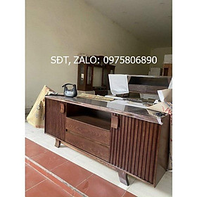 Kệ TiVi gỗ sồi hai màu óc chó và xoan đào.