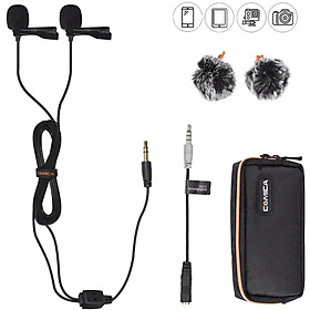 Cặp micro cài áo cho Camera, Gopro, Smartphone COMICA CVM-D02 - Hàng Chính Hãng